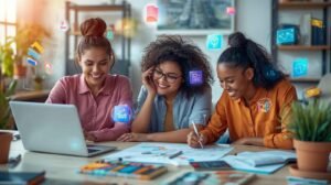 Featured image showing visual content creators using AI-powered design tools