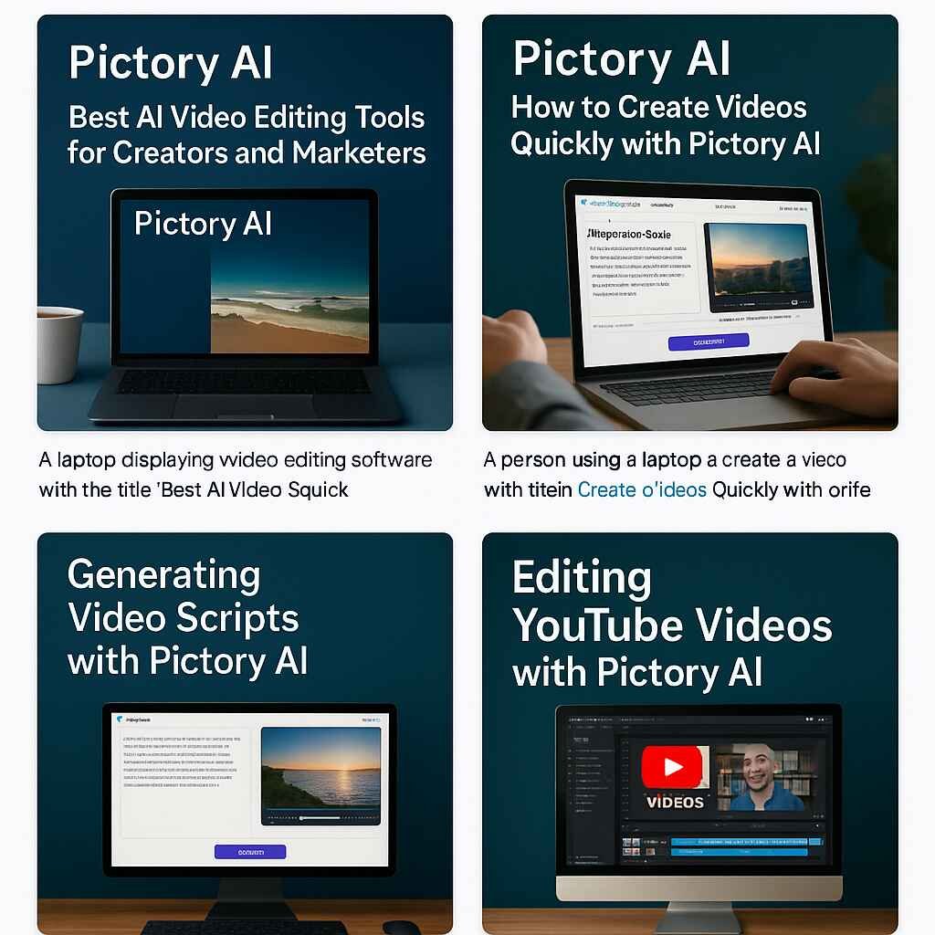 Pictory AI subscription plans table with monthly pricing