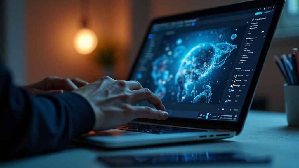 Designer using AI image design tools for stunning designs