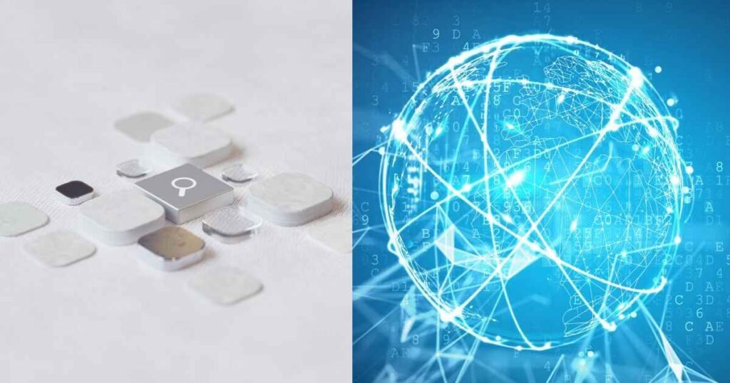 Split image showing a few scattered, gray tiles (representing static models) on the left and a glowing, complex global network on the right, symbolizing the disconnect between static AI and the dynamic real world.