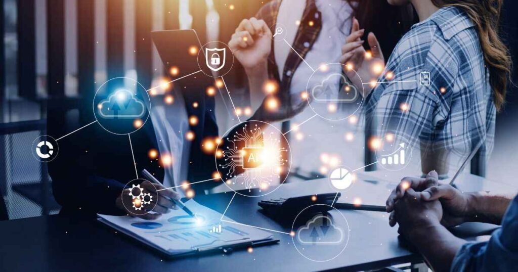 Teams optimizing AI Tools for Business Strategy through collaboration