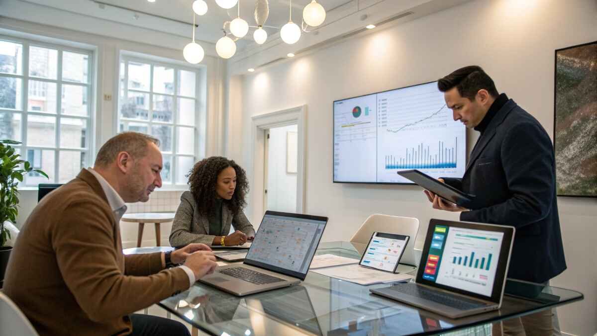 Executives developing AI Business Strategy in planning workshop